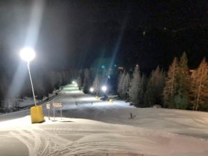 Col Verde night skiing during winter holiday in San Martino