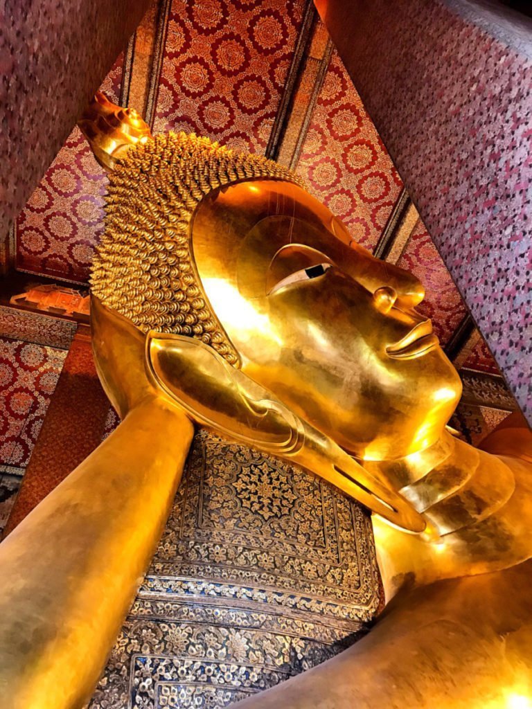 Famous landmarks in Thailand Wat Pho - enormous Buddha - must see temples in Bangkok