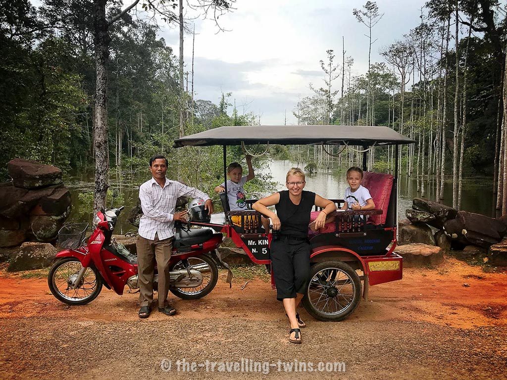 things to do in Siem Reap with kids - make sure that you will hire a good tuk-tuk driver Cambodia with kids