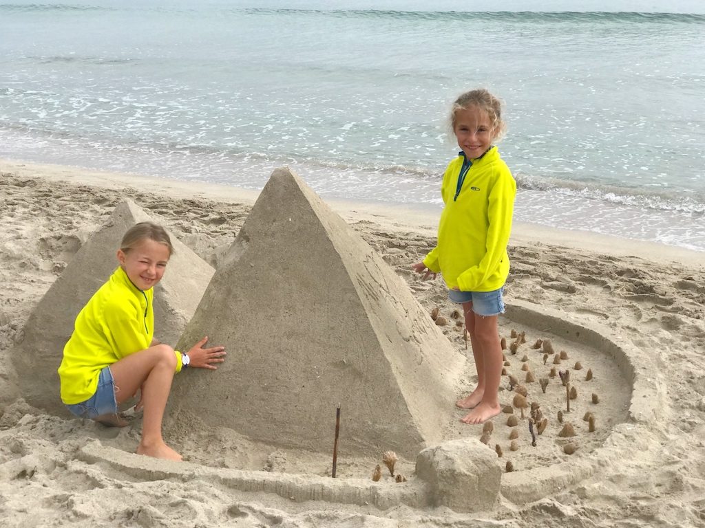 Building pyramids on building sandcastle Playa de Muro,  alcudia mallorca,  family vacation,  best family vacations,  