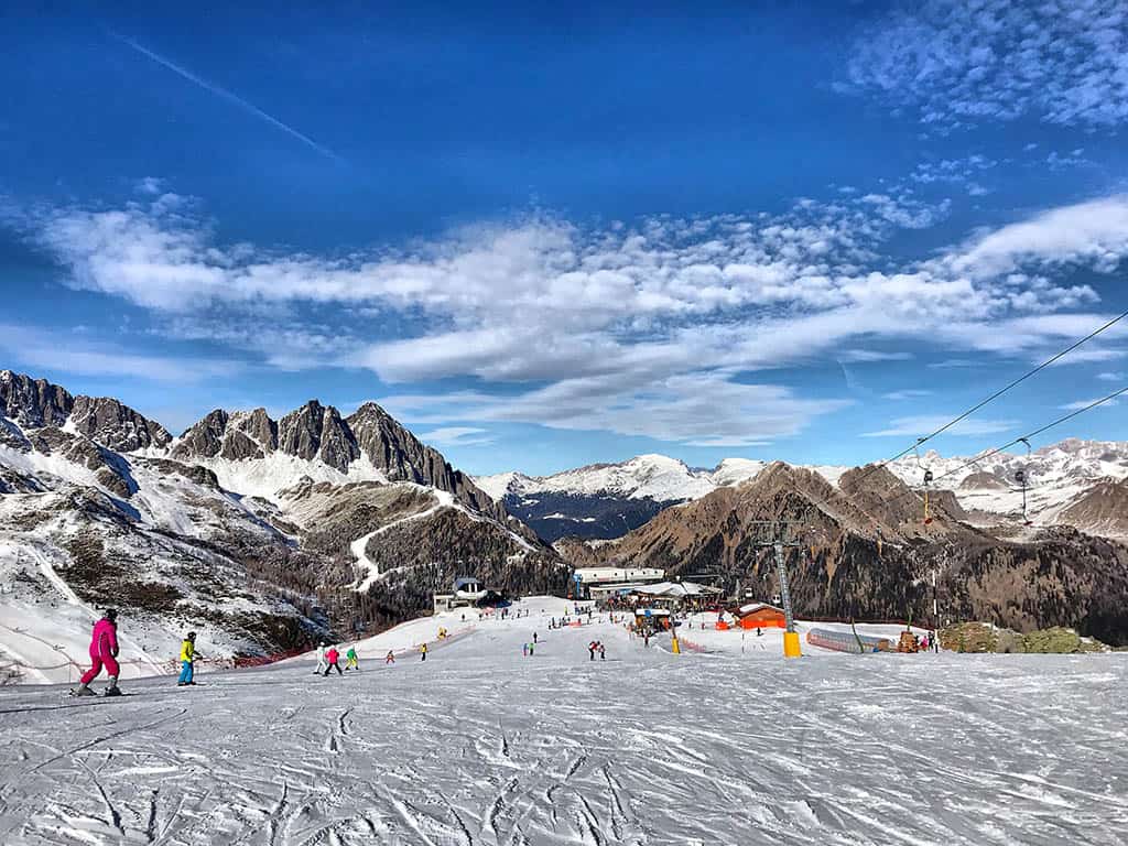 tongola piste during winter in San Martino, family winter holiday in San Martino