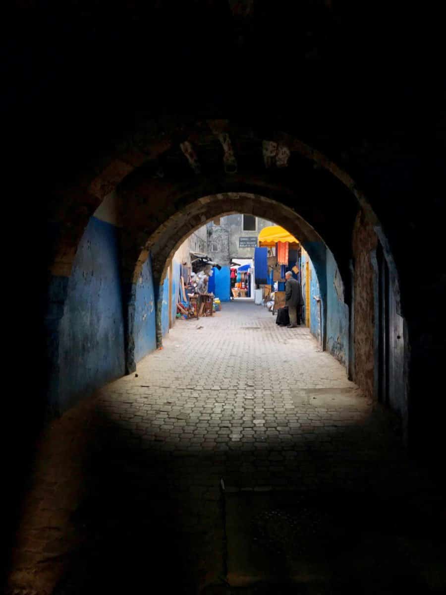narrow alley in Essaouira 