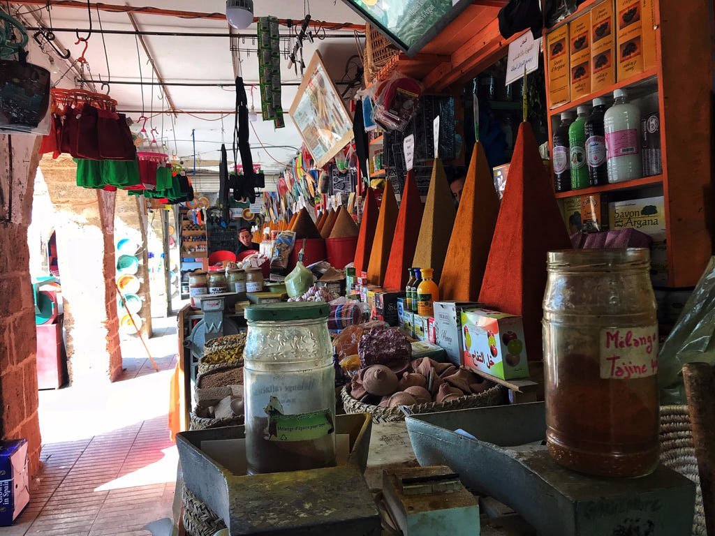 things to do in essaouira - buy spices on spice market 